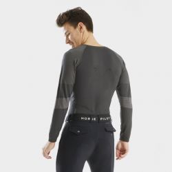 T-shirt équitation homme Optimax Postural Correction Horse Pilot gris - Le Paturon