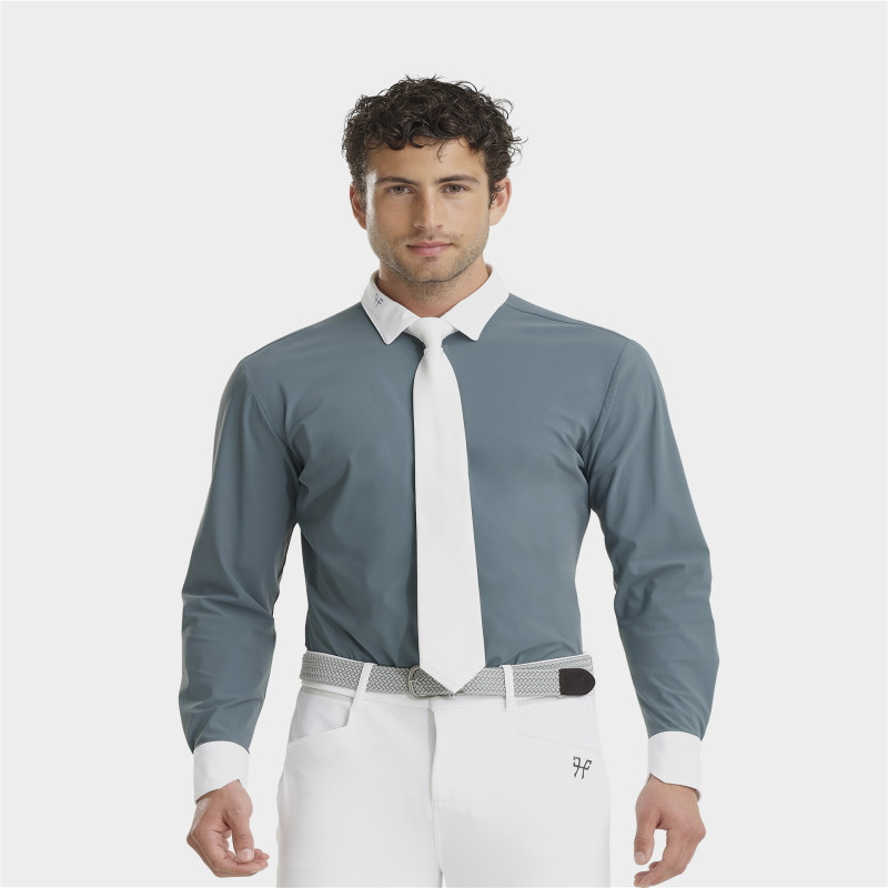 Chemise concours équitation homme Aerolight Horse Pilot bleu ciel - Le Paturon