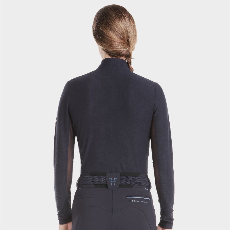 T-shirt équitation femme Suntech Horse Pilot bleu nuit - Le Paturon