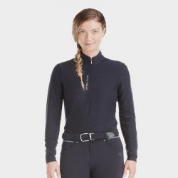 T-shirt équitation femme Suntech Horse Pilot bleu nuit - Le Paturon