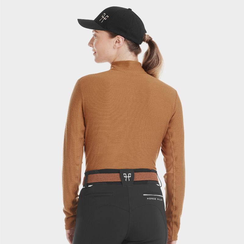 T-shirt équitation femme Suntech Horse Pilot marron gold - Le Paturon