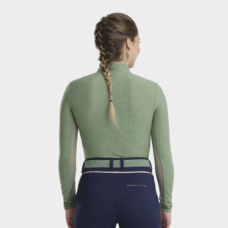 T-shirt équitation femme Suntech Horse Pilot vert pastel - Le Paturon