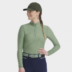 T-shirt équitation femme Suntech Horse Pilot vert pastel - Le Paturon