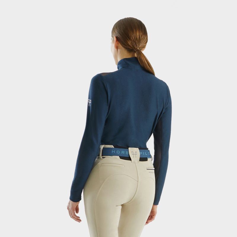T-shirt équitation femme Suntech Horse Pilot marine - Le Paturon