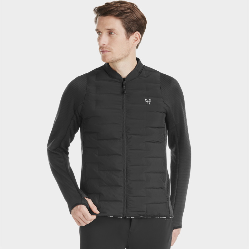 Veste équitation homme Storm Horse Pilot bi-matière noir - Le Paturon Veste équitation homme Storm Horse Pilot bi-matière noir - Le Paturon