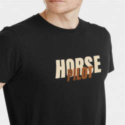 T-shirt équitation homme Team Horse Pilot noir - Le Paturon