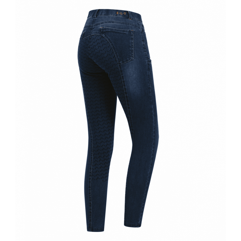 Pantalon équitation femme Luna ELT jeans marine foncé - Le Paturon