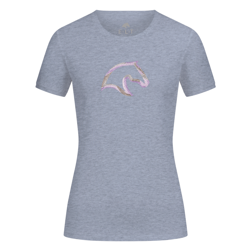 T-shirt équitation femme Los Angeles ELT bleu azur - Le Paturon