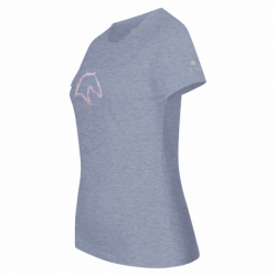 T-shirt équitation femme Los Angeles ELT bleu azur - Le Paturon