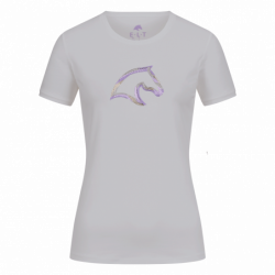 T-shirt équitation femme Los Angeles ELT gris pierre - Le Paturon