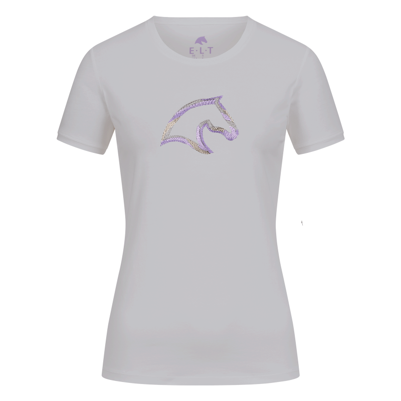 T-shirt équitation femme Los Angeles ELT gris pierre - Le Paturon