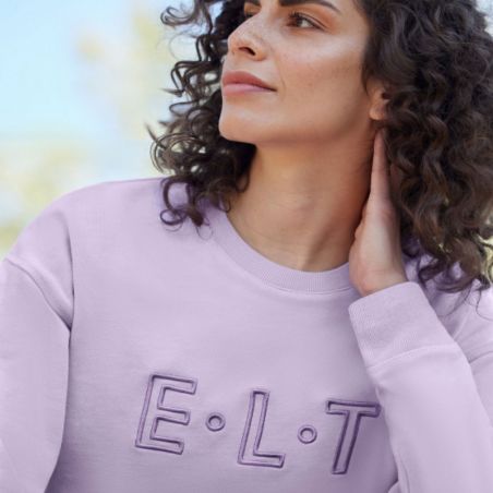 Sweatshirt équitation femme Las Vegas ELT lilas - Le Paturon