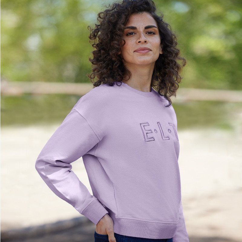 Sweatshirt équitation femme Las Vegas ELT lilas - Le Paturon