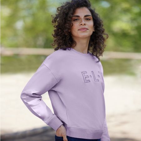 Sweatshirt équitation femme Las Vegas ELT lilas - Le Paturon