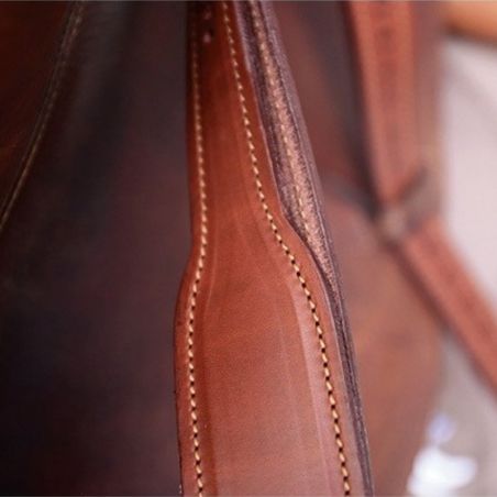 Étrivières équitation cuir larges Classic Wide Freejump marron - Le Paturon