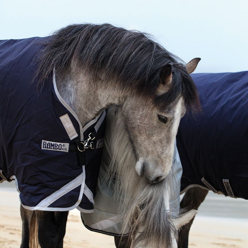 Couverture cheval Rambo Horseware Original Leg Arches 200g marine argent - Le Paturon