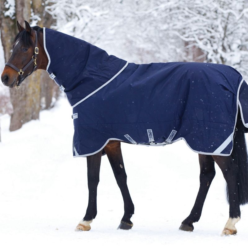 Couverture cheval Rambo Horseware Original Leg Arches 200g marine argent - Le Paturon