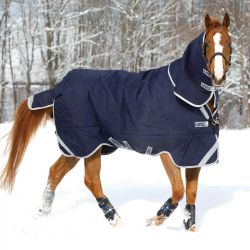 Couverture cheval Rambo Horseware Original Leg Arches 200g marine argent - Le Paturon