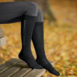 Chaussettes équitation Merino ELT unisexe noir - Le Paturon