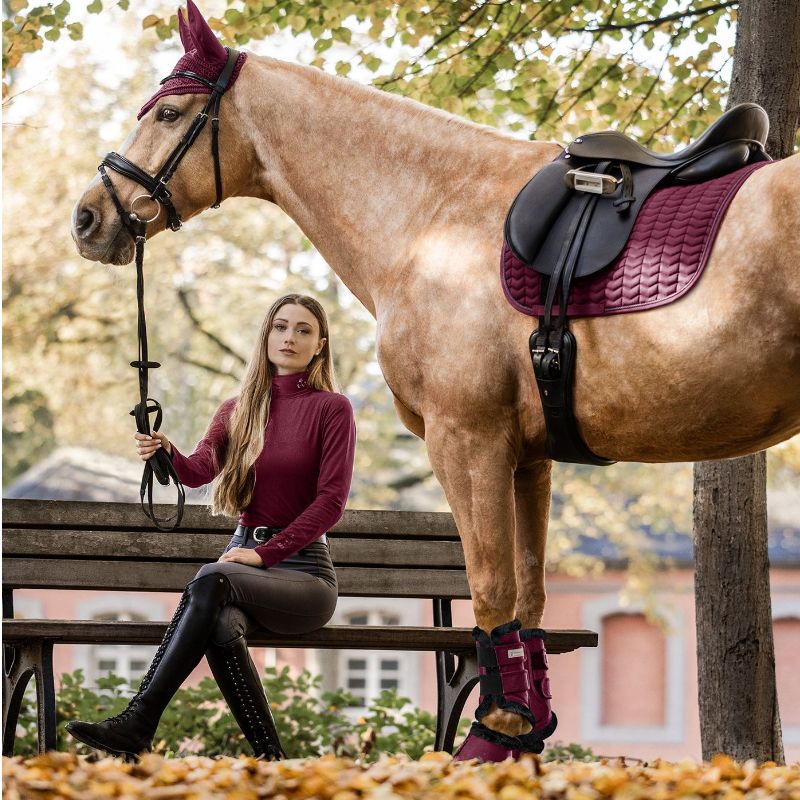 Cloches cheval Comfort Waldhausen doublées mouton rouge vin - Le Paturon