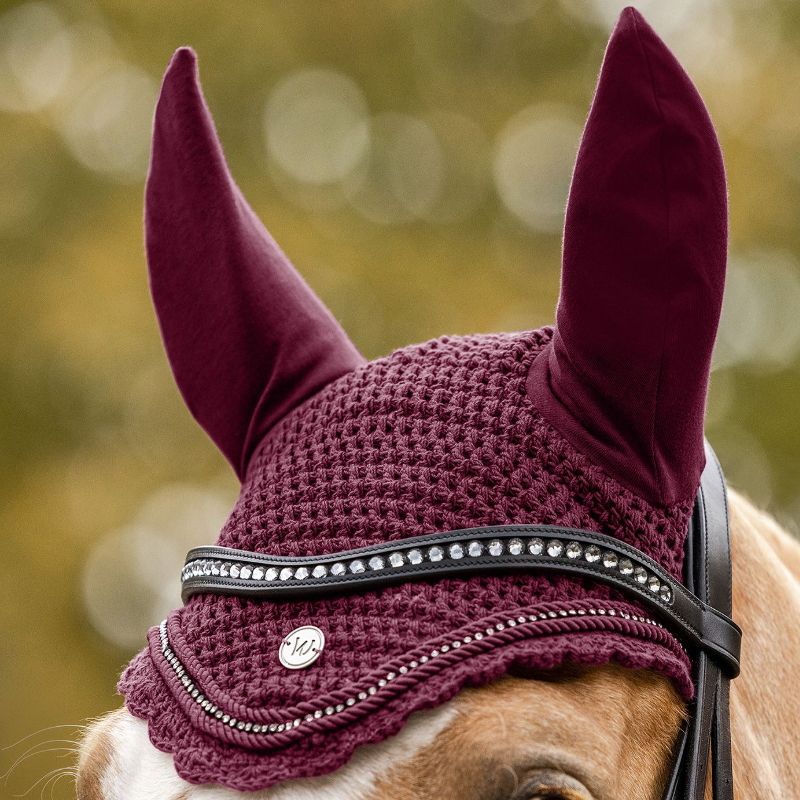 Bonnet anti-mouche cheval Nepal Waldhausen rouge vin - Le Paturon