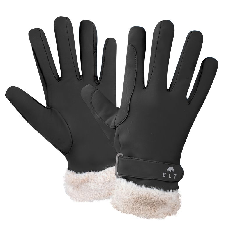 Gants équitation ELT St Moritz hiver noir - Le Paturon