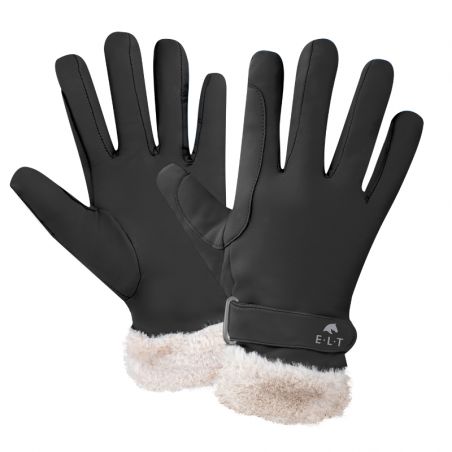 Gants équitation ELT St Moritz hiver noir - Le Paturon