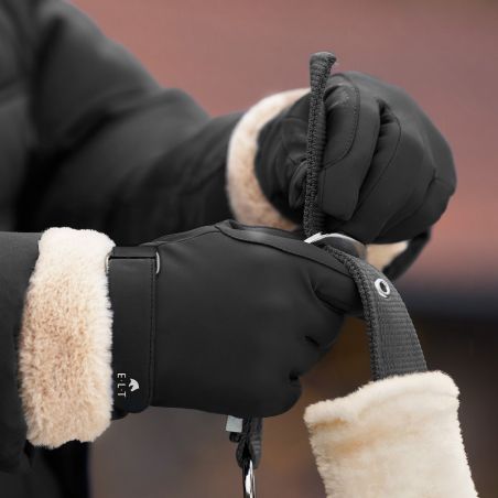 Gants équitation ELT St Moritz hiver noir - Le Paturon