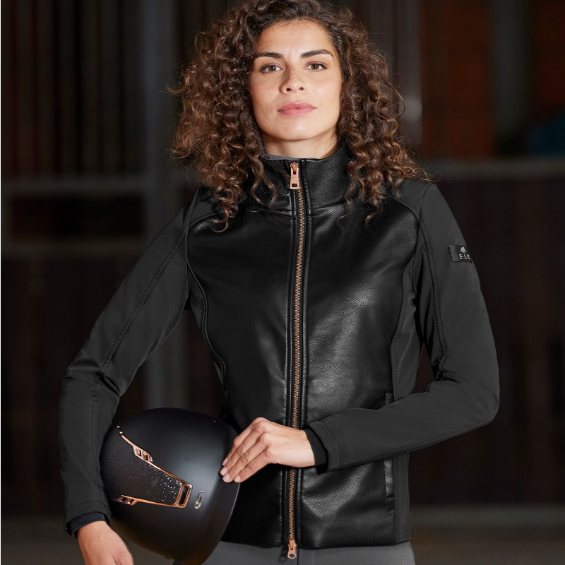 Veste équitation femme Softshell Monte Carlo ELT noir - Le Paturon