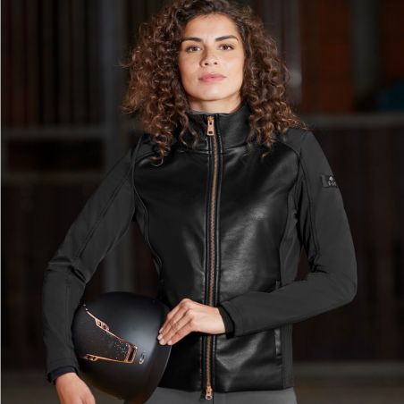 Veste équitation femme Softshell Monte Carlo ELT noir - Le Paturon