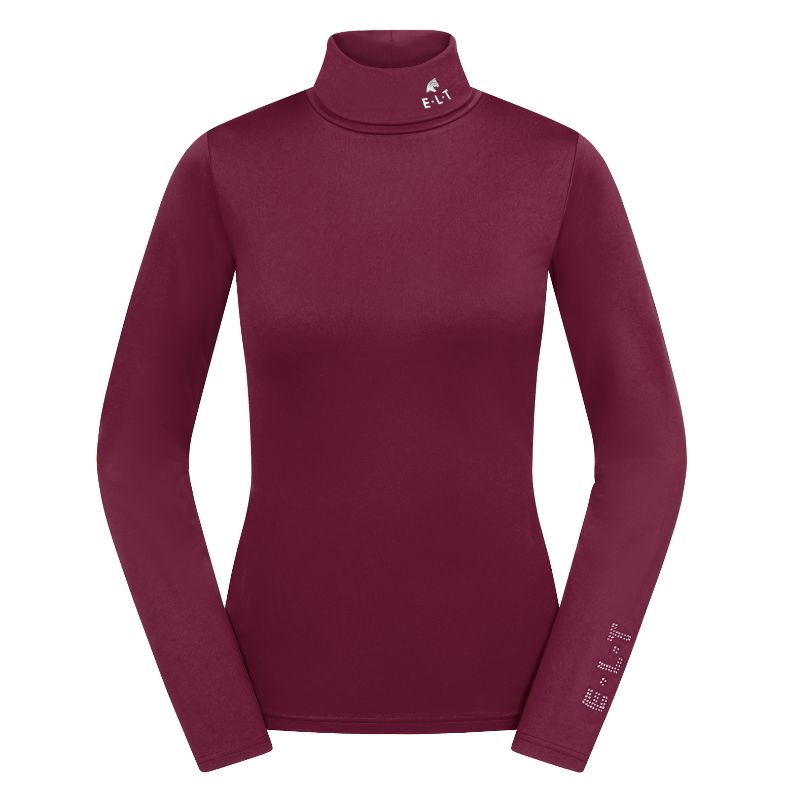 Pull équitation femme Col roulé Madison ELT rouge vin - Le Paturon