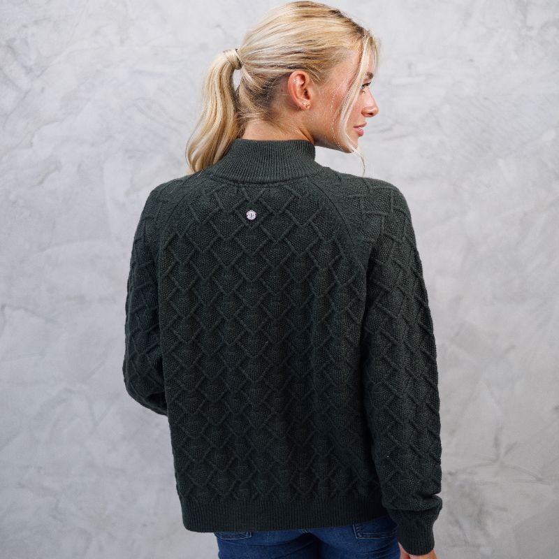 Pull équitation femme Swuni Harcour kaki - Le Paturon