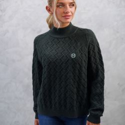 Pull équitation femme Swuni Harcour kaki - Le Paturon