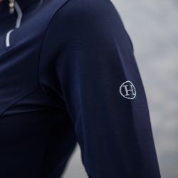 Polo équitation femme chaud Prelude Harcour marine - Le Paturon