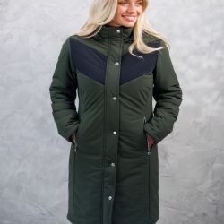 Parka longue équitation femme Java Harcour kaki - Le Paturon