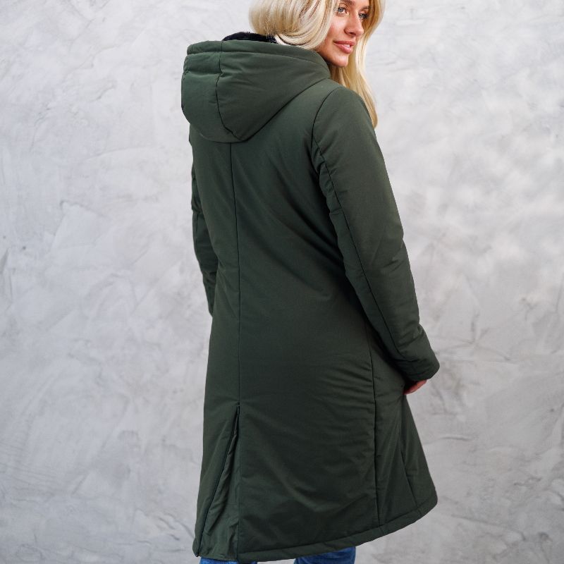 Parka longue équitation femme Java Harcour kaki - Le Paturon