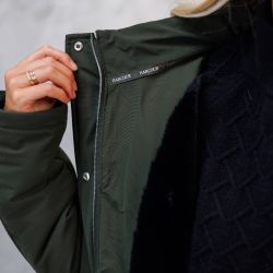 Parka longue équitation femme Java Harcour kaki - Le Paturon