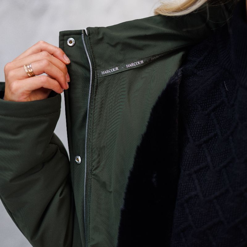 Parka longue équitation femme Java Harcour kaki - Le Paturon