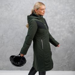 Parka longue équitation femme Java Harcour kaki - Le Paturon