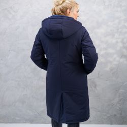 Parka longue équitation femme Java Harcour marine - Le Paturon