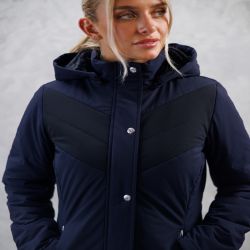 Parka longue équitation femme Java Harcour marine - Le Paturon