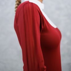 Polo équitation femme concours Coquette Harcour rouge rubis - Le Paturon