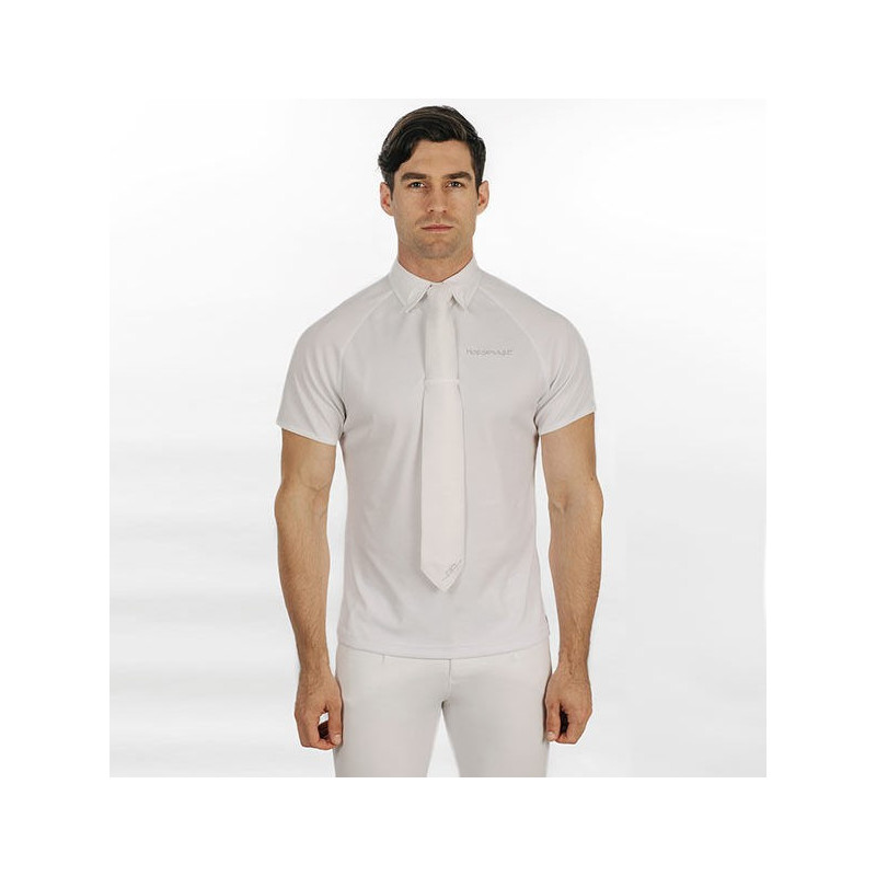 Polo équitation concours homme Horseware blanc - Le Paturon
