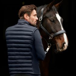 Gilet équitation homme Softshell Maine ELT bleu profond - Le Paturon