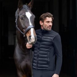 Gilet équitation homme Softshell Maine ELT bleu profond - Le Paturon