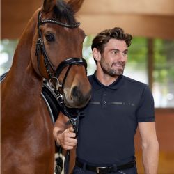 Polo équitation homme Michigan ELT bleu profond - Le Paturon