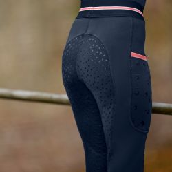 Legging équitation enfant thermique Lucky Leni ELT bleu nuit - Le Paturon
