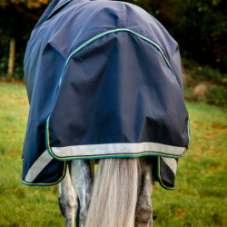 Couverture cheval imperméable Rambo Duo Force 2 Horseware marine teal - Le Paturon
