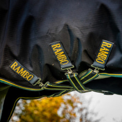 Couverture cheval imperméable Rambo Duo Force 2 Horseware marine teal - Le Paturon