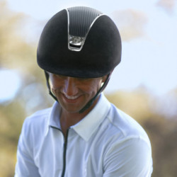 Casque équitation Premium 2.0 top cuir Samshield noir - Le Paturon